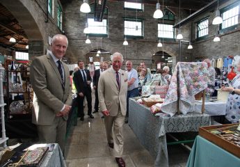Prince Charle and the Town Clerk in the Pannier Market